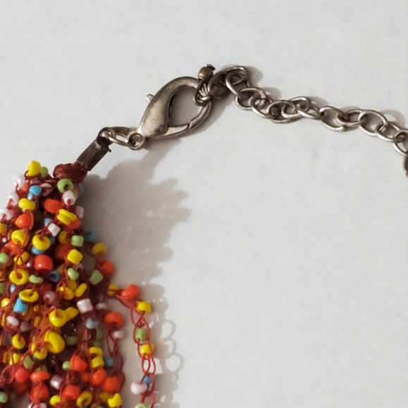 Set earrings necklace seed beads czech hearts Artisan handmade vintage estate - Picture 9 of 16